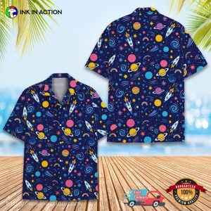Space And Rocket Galaxy Hawaiian Shirt