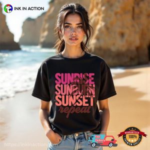 Sunrise Sunburn Sunset Repeat Retro Summer Shirt