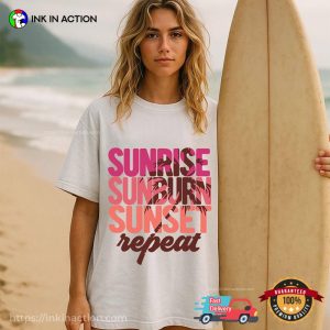 Sunrise Sunburn Sunset Repeat Retro Summer shirt 3 InkInAction.com