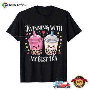 Twinning With My Best Tea, Bestie Bubble Tea Tee 2 InkInAction.com