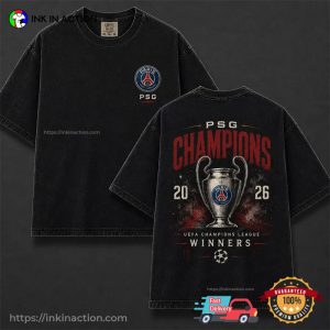 UEFA Champions League Winner PSG Champions 2026 Comfort Colors Shirt 3 InkInAction.com