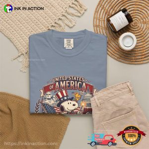 USA 250th Anniversary Snoopy Cartoon Comfort Colors Shirt