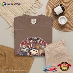 USA 250th Anniversary Snoopy Cartoon Comfort Colors Shirt 2 InkInAction.com