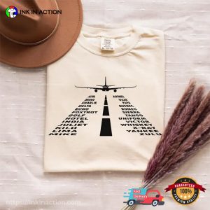 Airplane airline Alphabet, aviation day Gift Comfort Colors Shirt 2 InkInAction.com