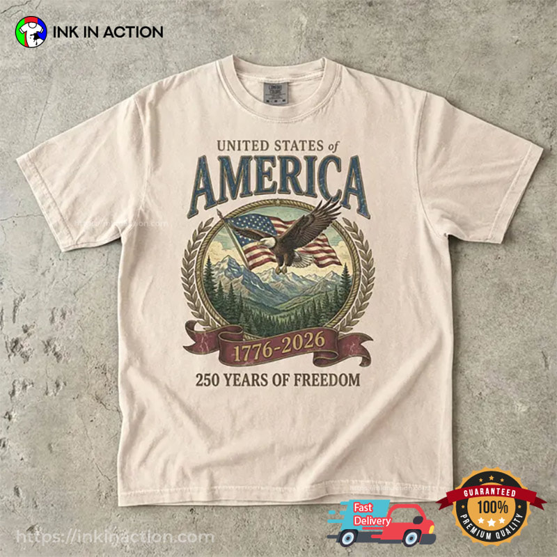 America 250 Years Of Freedom Retro Style Comfort Colors Shirt America 250 Years Of Freedom Retro Style Comfort Colors Shirt