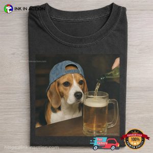 Beagle Drinking Beer Funny Beer Dog Meme Comfort Colors Shirt
