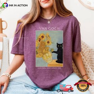 Black Cat Van Gogh Sunflowers Parody Cat Meme Comfort Colors Shirt Black Cat Van Gogh Sunflowers Parody Cat Meme Comfort Colors Shirt