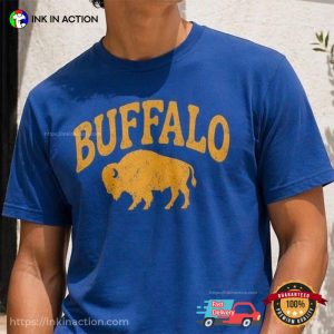 Blue And Gold Buffalo Hockey Logo Basic Shirt