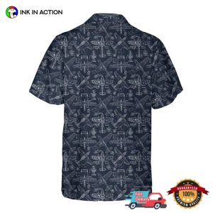 Blueprints WWII Aircraft Hawaiian Shirt