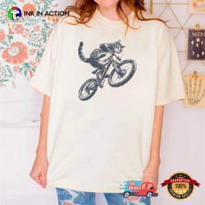 Cat Riding Bicycle, Cat Bikers Comfort Colors Shirt