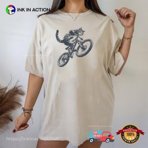 Cat Riding Bicycle, Cat Bikers Comfort Colors Shirt 3 InkInAction.com