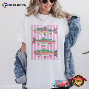 Colorful Rainbow Trout, fishing trout Comfort Colors Shirt 2 InkInAction.com