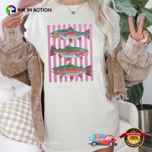 Colorful Rainbow Trout, fishing trout Comfort Colors Shirt 3 InkInAction.com