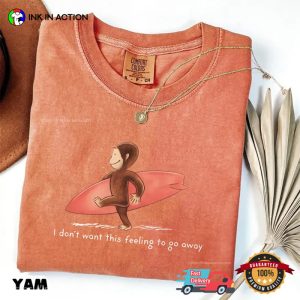 Curious Surfer Monkey Summer Vacation Comfort Colors Shirt