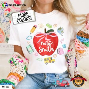 Custom Back To School Teacher Apple Comfort Colors Shirt 3 InkInAction.com
