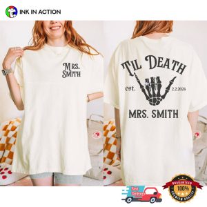 Custom Bride And Groom Married Skeleton Matching Comfort Colors Shirt