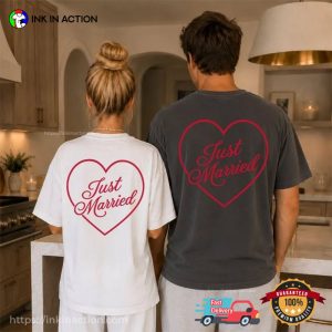 Custom Just Married Honeymoon Couple Gifts Comfort Colors Shirt