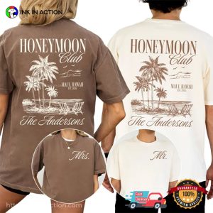 Custom Name Mr And Mrs Honeymoon Club Newlywed Matching Comfort Colors Shirt