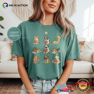 Cute Dogs Reading Book Comfort Colors Shirt 2 InkInAction.com