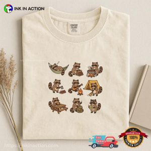 Cute Raccoon Camping, Outdoor Camping Gift Comfort Colors Shirt