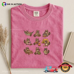 Cute Raccoon Camping, Outdoor Camping Gift Comfort Colors Shirt 3 InkInAction.com
