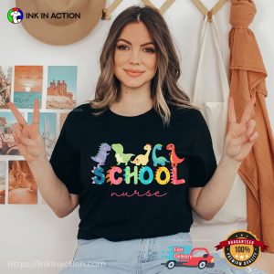 Dinosaur School Nurse Gift Tee
