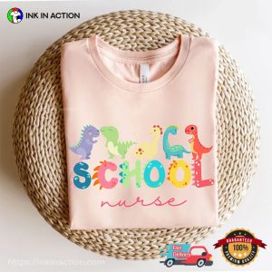 Dinosaur School Nurse Gift Tee 3 InkInAction.com