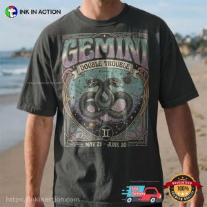 Doule Trouble Gemini Zodiac Gifts Comfort Colors Shirt
