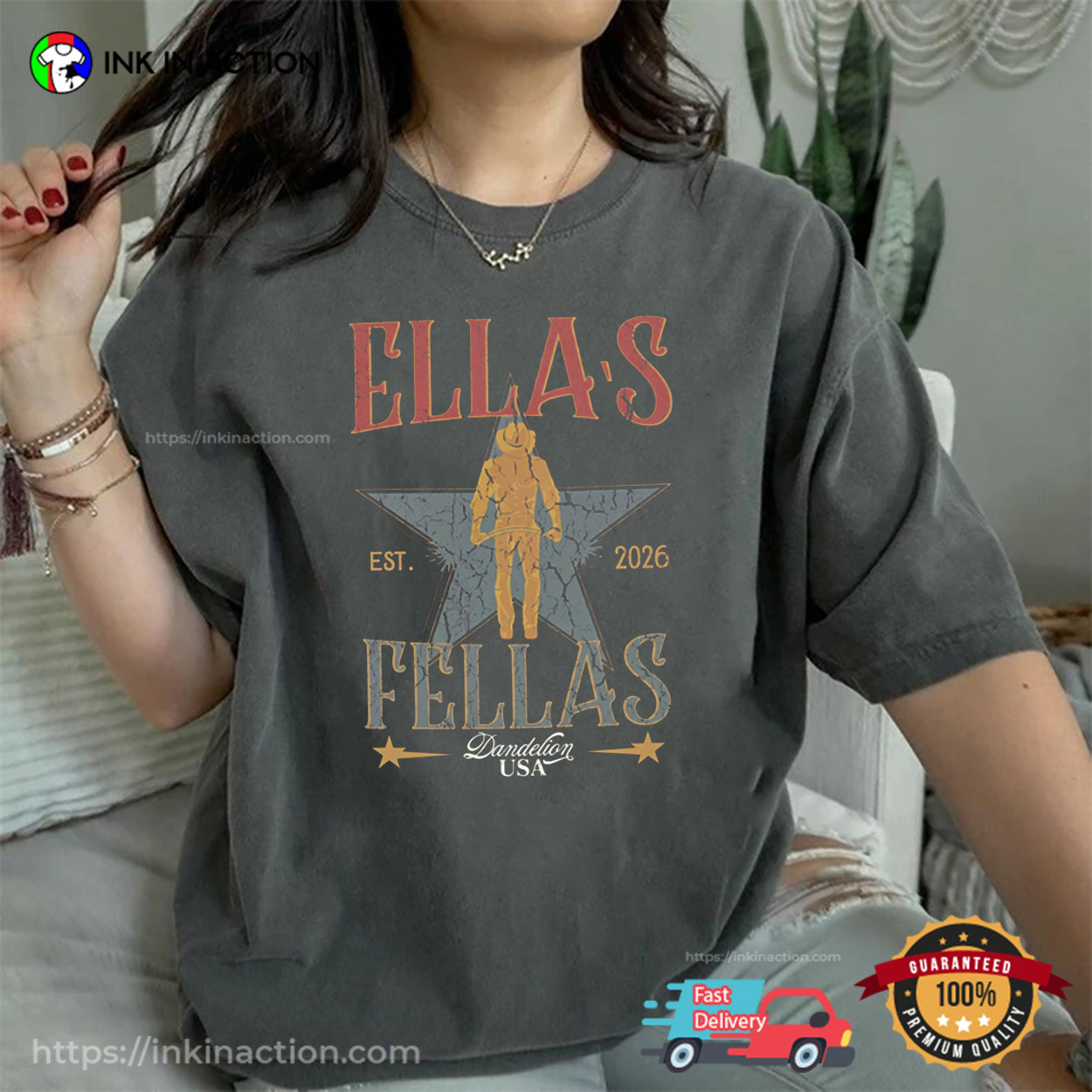 Ellas Fellas Western Cowboy USA Retro Style Comfort Colors Shirt Ellas Fellas Western Cowboy USA Retro Style Comfort Colors Shirt