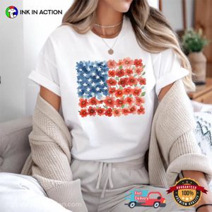 Floral American Flag Victory Day WW2​ Tribute Shirt