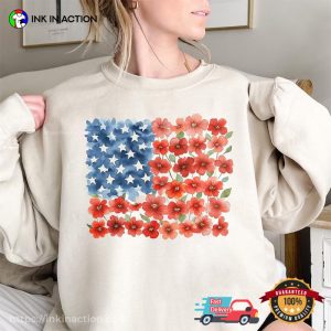 Floral American Flag victory day ww2 Tribute Shirt 2 InkInAction.com