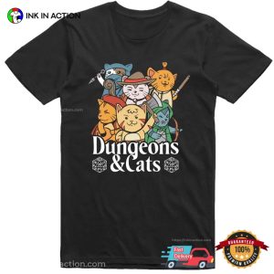 Funny Dungeons and Cats Role Playing Shirt 3 InkInAction.com