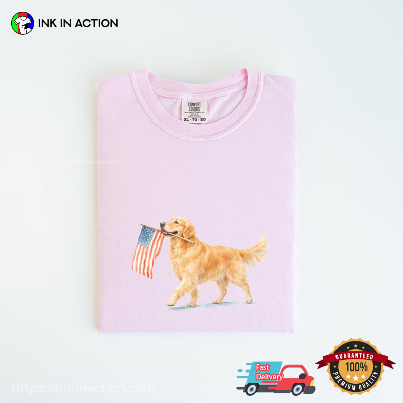 Golden Retriever 4th Of July USA Flag Comfort Colors Shirt Golden Retriever 4th Of July USA Flag Comfort Colors Shirt