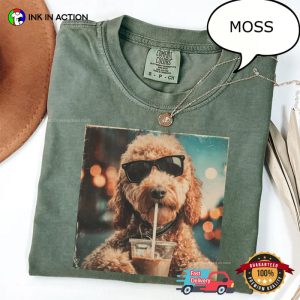 Goldendoodle Dog Drinking Coffee Funny Dog Person Gifts Comfort Colors Shirt 2 InkInAction.com