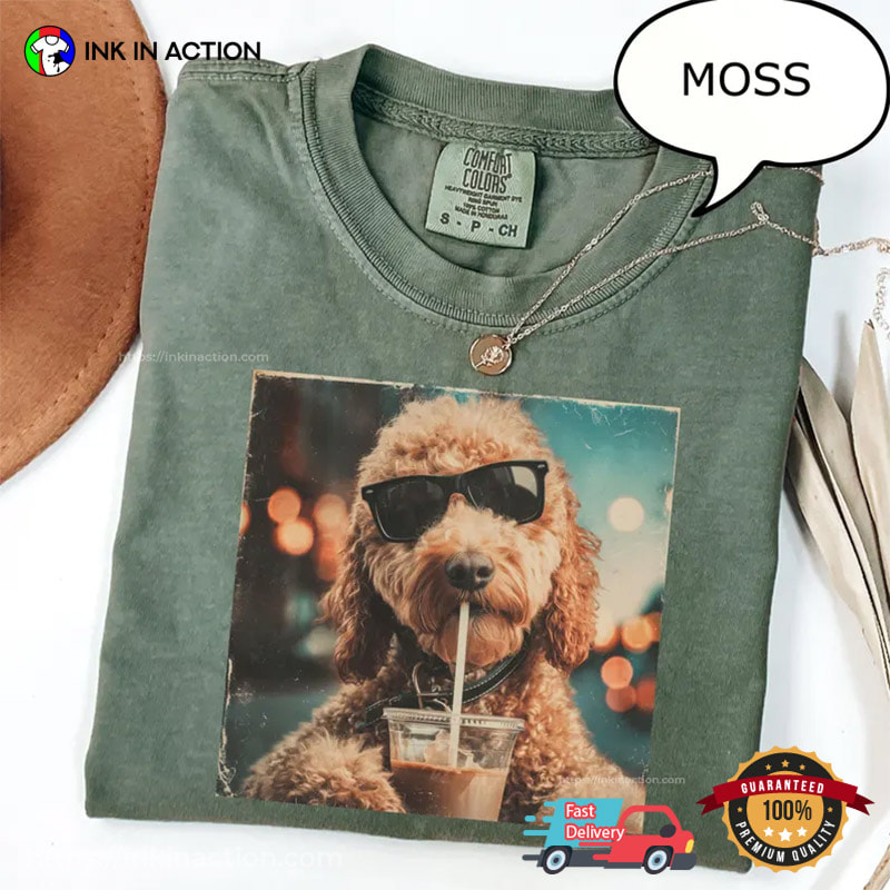 Goldendoodle Dog Drinking Coffee Funny Dog Person Gifts Comfort Colors Shirt Goldendoodle Dog Drinking Coffee Funny Dog Person Gifts Comfort Colors Shirt