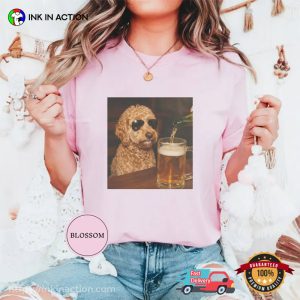 Goldendoodle Drinking Beer Funny Beer Dog Meme Comfort Colors Shirt