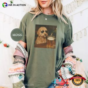 Goldendoodle Drinking Beer Funny Beer Dog Meme Comfort Colors Shirt 3 InkInAction.com