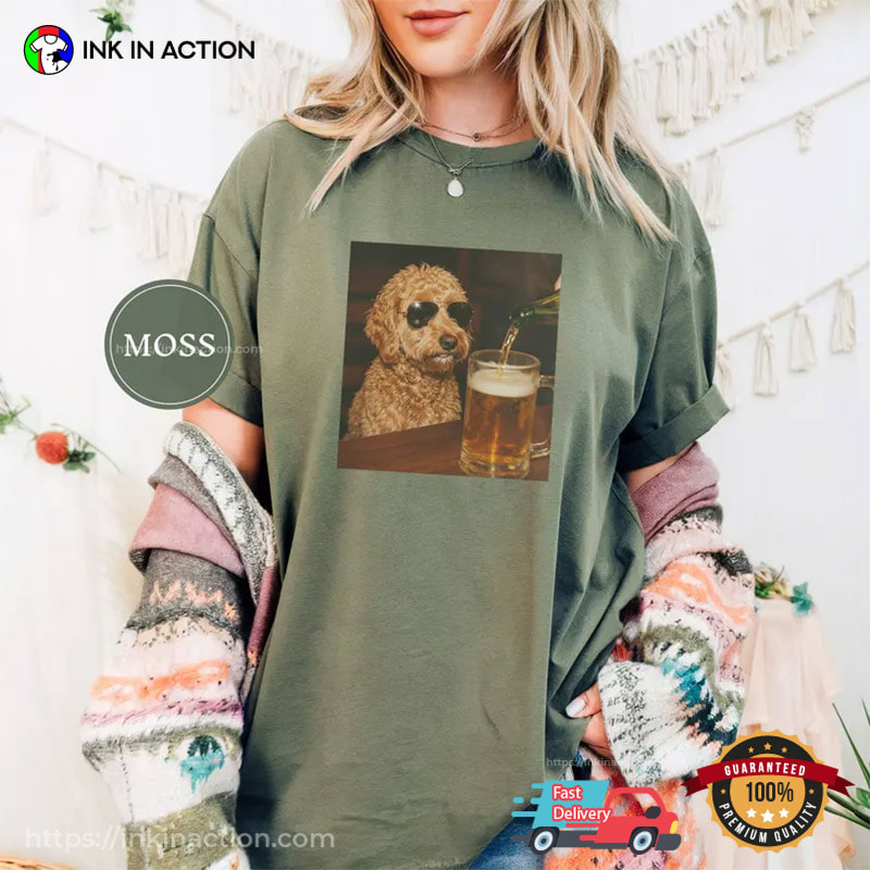 Goldendoodle Drinking Beer Funny Beer Dog Meme Comfort Colors Shirt Goldendoodle Drinking Beer Funny Beer Dog Meme Comfort Colors Shirt