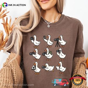 Goose Photographer Cute Camera Crew Comfort Colors Shirt 3 InkInAction.com