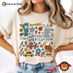 Happy 250 America 1776 2026 Comfort Colors Shirt 2 InkInAction.com