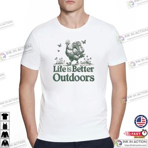 Life Is Better Outdoors Funny Hiking Rooster Shirt 3 InkInAction.com