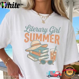Literary Girl Summer, Books And Drink Comfort Colors Shirt