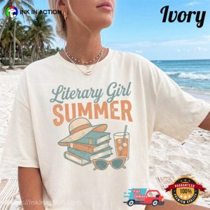 Literary Girl Summer, Books And Drink Comfort Colors Shirt