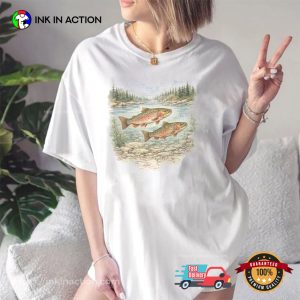 Mountain River Landscape Rainbow Trout, Trout Fishing​ Gifts Comfort Colors Shirt