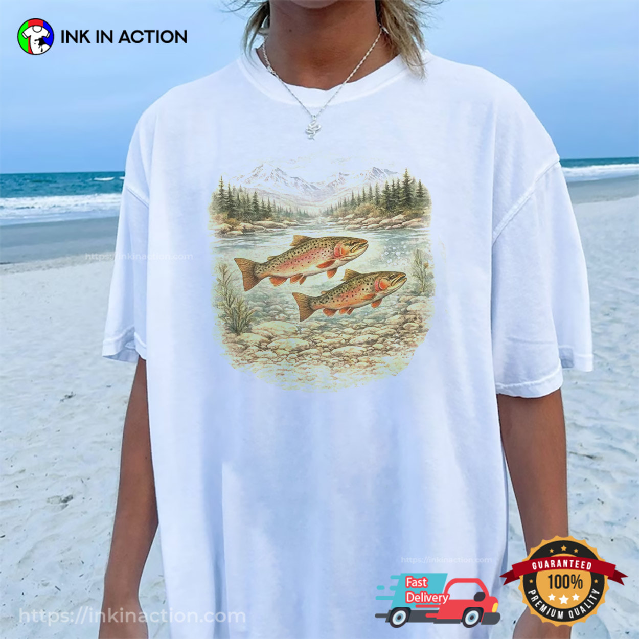Mountain River Landscape Rainbow Trout, Trout Fishing Gifts Comfort Colors Shirt Mountain River Landscape Rainbow Trout, Trout Fishing Gifts Comfort Colors Shirt