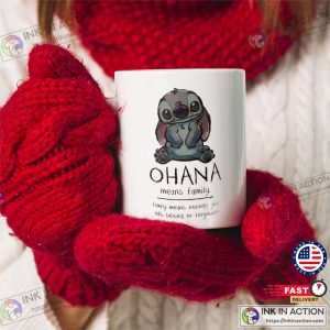 Ohana Means Family Disney Stitch Family Quotes Cup 2 InkInAction.com
