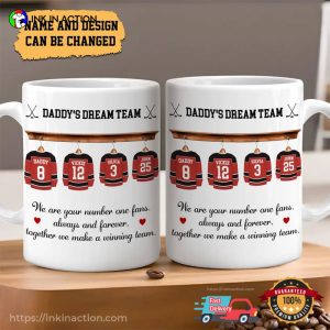 Personalized Daddy’s Dream Hockey Team, Dad Gifts Cup
