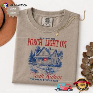 Porch Light On Noah Kahan The Great Divide Tour 2026 Comfort Colors Shirt