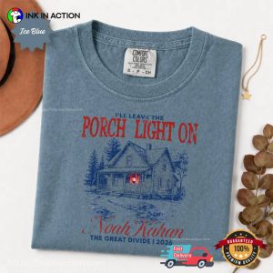 Porch Light On Noah Kahan The Great Divide Tour 2026 Comfort Colors Shirt 3 InkInAction.com