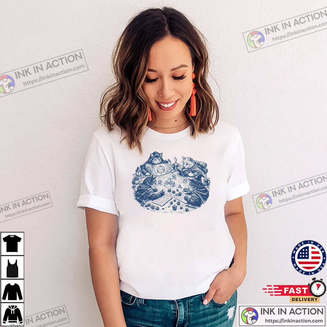 RPG Dragons And Dungeons Cats Nerd Shirt RPG Dragons And Dungeons Cats Nerd Shirt